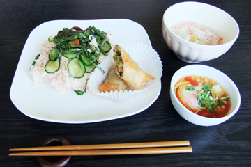 山菜とサーモン寿司　メニュー