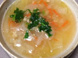 豆乳豆腐の中華風スープ仕立て