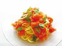 アル ボルゴの完熟トマトの冷製スパゲッティ